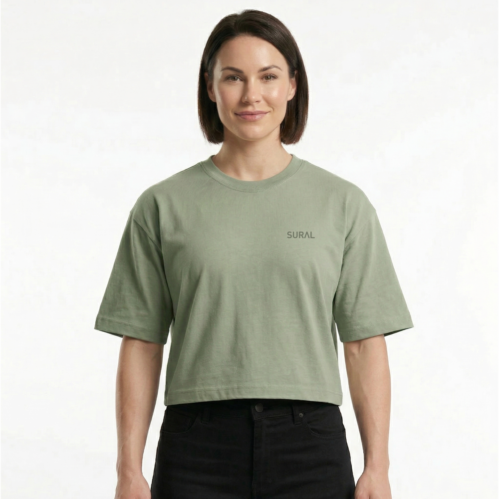 Team Custom Camiseta CROP Cotton Manga Corta Oversize MUJER - RAW WOMAN Team